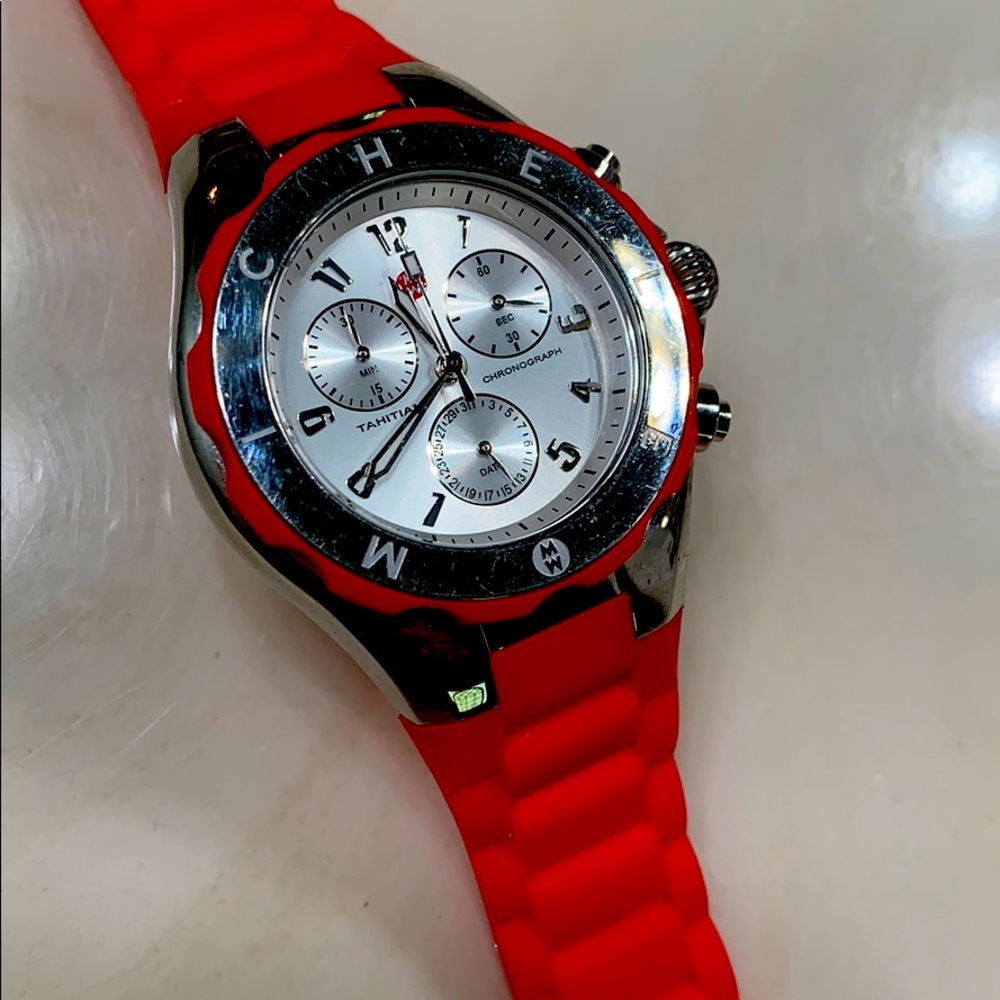 Michelle Pink Jelly Watch with Pearl Face